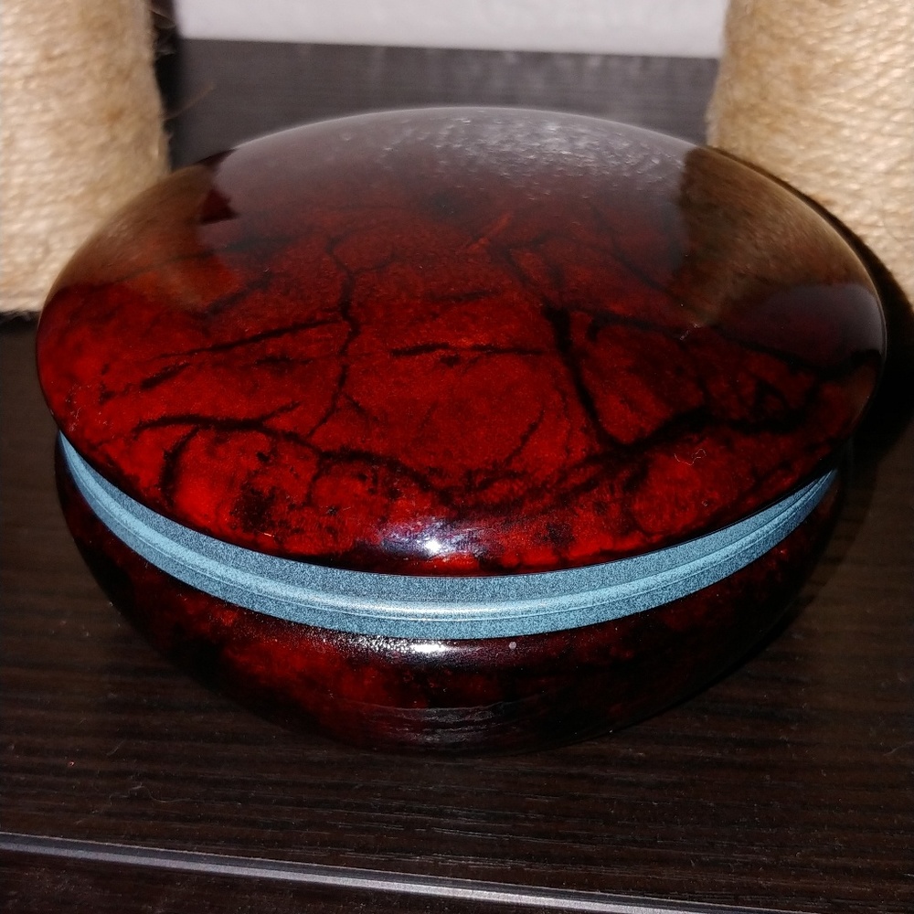 Vintage Hand Carved Genuine Alabaster Trinket Box